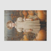 Herbst Pumpkin Girl Erntedank Decoupage Seidenpapier (Vorderseite)