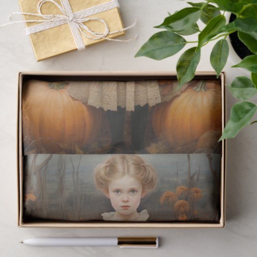 Herbst Pumpkin Girl Erntedank Decoupage Seidenpapier (Geschenk)