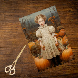 Herbst Pumpkin Girl Erntedank Decoupage Seidenpapier
