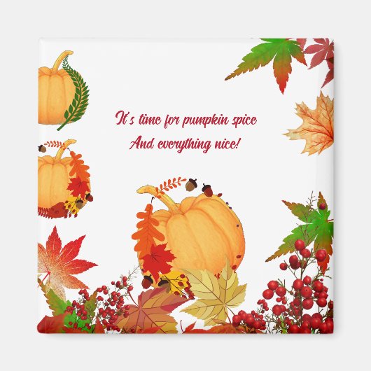 Herbst Pumpkin Herbst Berries farbenfrohe Ahorn-Bl Magnet (Vorne)