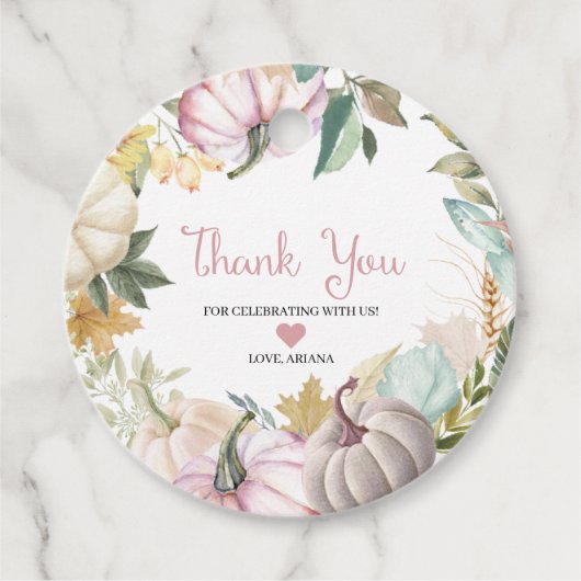 Herbst Pumpkin Herbst Danke für Tag Geschenkanhänger (Vorderseite)