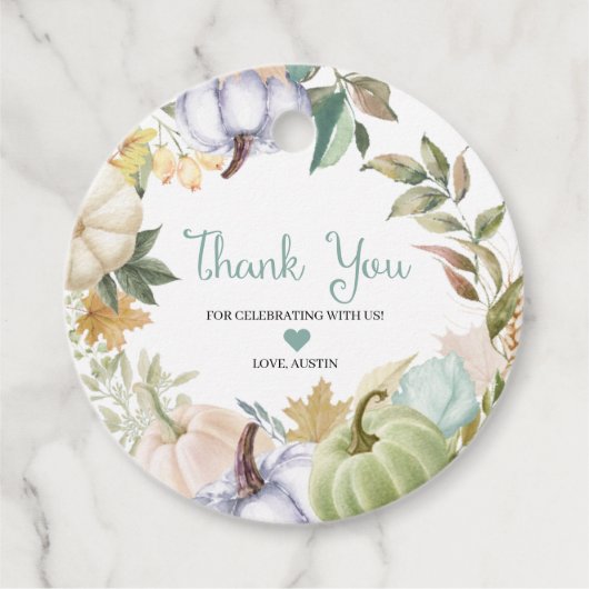 Herbst Pumpkin Herbst Danke für Tag Geschenkanhänger (Vorderseite)