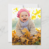 Herbst Pumpkin Herbst Danke mit Foto auf der Rücks Einladung (Rückseite)