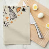 Herbst Pumpkin Herbst Erntedank Halloween Geschirrtuch (Viertel Falte)
