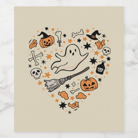 Herbst Pumpkin Herbst Erntedank Halloween Weinetikett (Einzelnes Label)