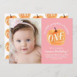 Herbst Pumpkin Herbst Erster Geburtstag Einladung 