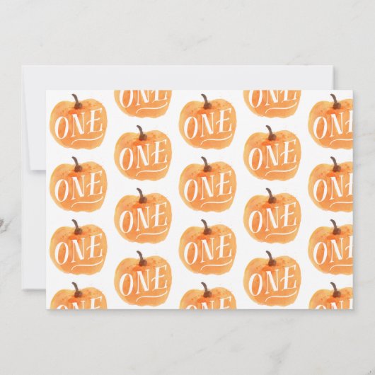 Herbst Pumpkin Herbst Erster Geburtstag Einladung (Rückseite)