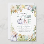 Herbst Pumpkin Herbst Erster Geburtstag Einladung  (Vorderseite)
