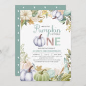 Herbst Pumpkin Herbst Erster Geburtstag Einladung (Vorne/Hinten)