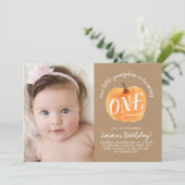 Herbst Pumpkin Herbst Erster Geburtstag Einladung (Stehend Vorderseite)