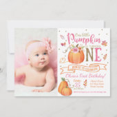 Herbst Pumpkin Herbst Erster Geburtstag Einladung (Vorderseite)