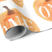 Herbst Pumpkin Herbst Erster Geburtstag Geschenkpapier (Rolleneckpunkt)