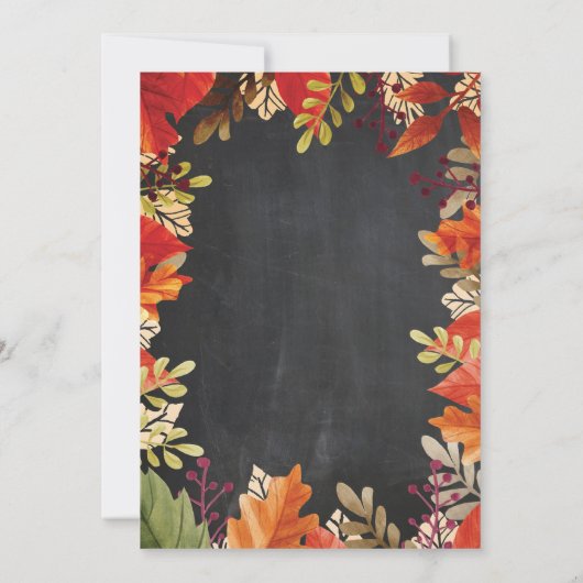 Herbst Pumpkin Herbst Kinderdusche Einladung (Rückseite)