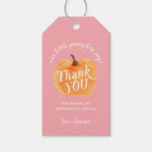 Herbst Pumpkin Herbst Rustikal Danke Pink Geschenkanhänger (Vorderseite)