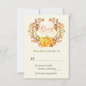 Herbst Pumpkin Herbstblumen Blätter Wreath UAWG RSVP Karte (Vorderseite)
