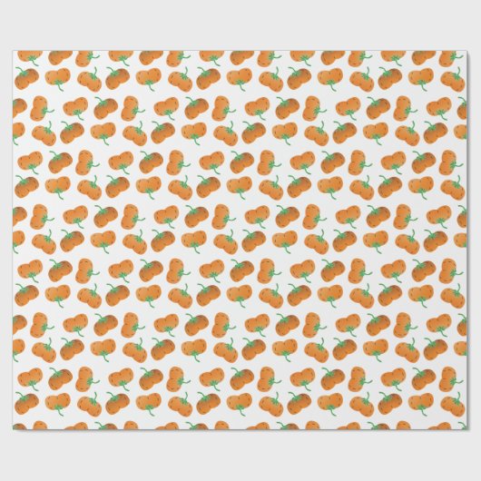 Herbst Pumpkin Muster Herbst Orange Geschenkpapier (Flach)