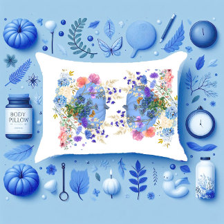 Herbst Pumpkin Pastel Blau Botanische Flora Kissenbezug