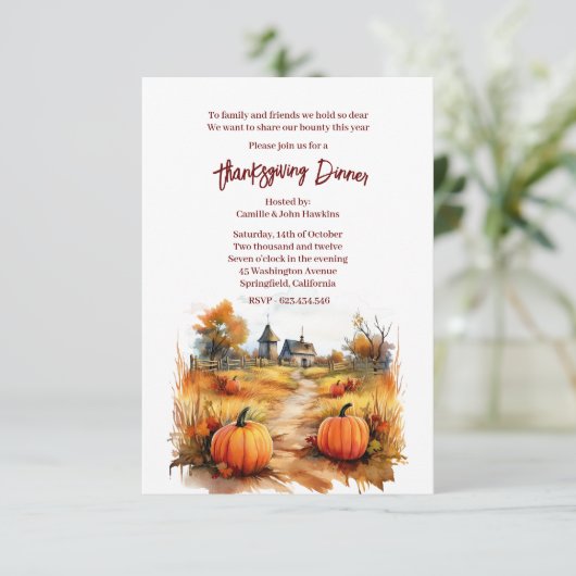 Herbst-Pumpkin-Patch-Party Einladung (Stehend Vorderseite)