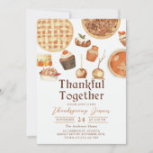 Herbst Pumpkin Pie Thankous Erntedank Dinner Einladung (Vorderseite)
