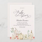 Herbst Pumpkin Pink Soft Girl Baby Dusche Einladung (Vorne/Hinten)