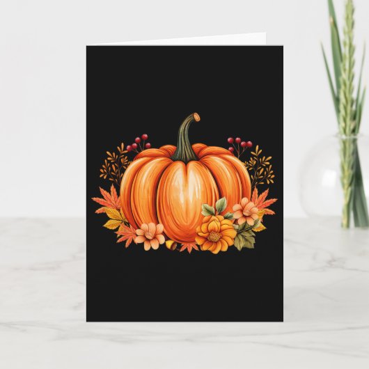 Herbst Pumpkin Saison Retro Halloween Herbstdanksg Karte (Vorderseite)