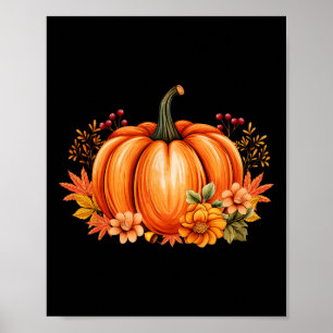 Herbst Pumpkin Saison Retro Halloween Herbstdanksg Poster