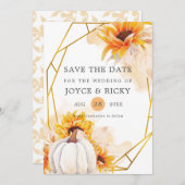 Herbst Pumpkin Save the Date Hochzeit Einladung (Vorne/Hinten)