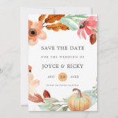 Herbst Pumpkin Save the Date Hochzeitseinladung Einladung (Vorderseite)