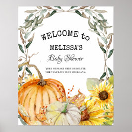 Herbst Pumpkin Sonnenblume Begrüßungsbaby Poster