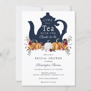 Herbst Pumpkin Tea Time Bridal Dusche Einladung