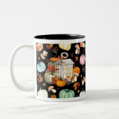 Herbst Pumpkin Themed Zweifarbige Tasse (Links)