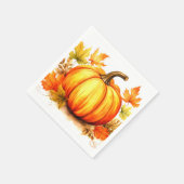 Herbst Pumpkin und Blätter Fall Napkins Serviette (Ecke)