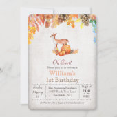 Herbst Pumpkin und Hirsch 1. Geburtstag Einladung (Vorderseite)