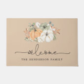 Herbst Pumpkin Welcome Family Fußmatte (Vorderseite)