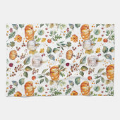 Herbst Pumpkins & Blätter Küche | Urlaub Geschirrtuch (Horizontal)