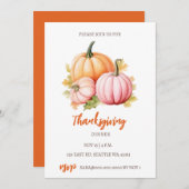 Herbst Pumpkins Erntedank Dinner Einladung (Vorne/Hinten)