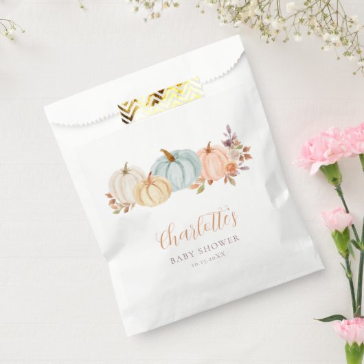 Herbst Pumpkins Fall Floral | Babydusche Geschenktütchen (Versiegelt)