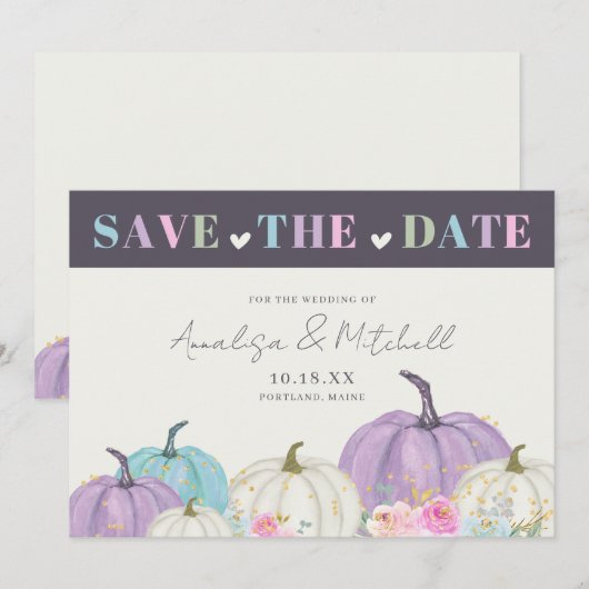 Herbst Pumpkins Fall Save The Date (Vorne/Hinten)