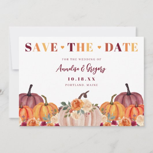 Herbst Pumpkins Fall Save The Date (Vorderseite)