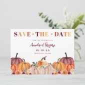 Herbst Pumpkins Fall Save The Date (Stehend Vorderseite)