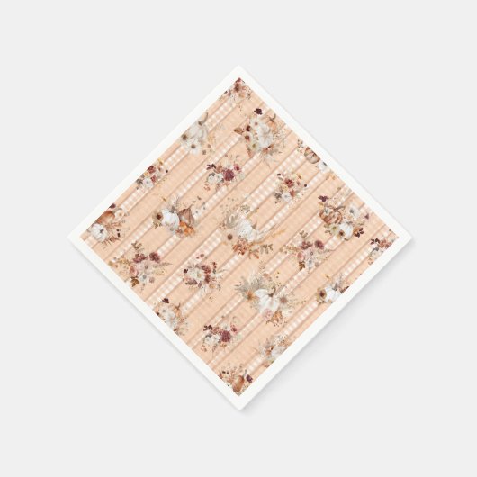 Herbst Pumpkins Floral Baby Dusche Serviette (Ecke)