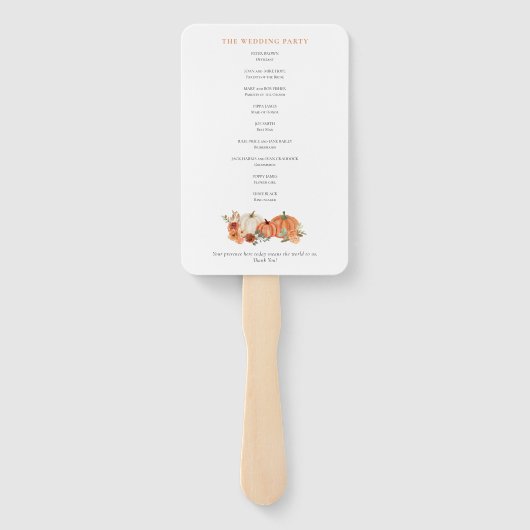 Herbst Pumpkins Florals Hochzeitsprogramm Fächer (Rückseite)