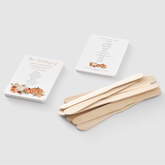 Herbst Pumpkins Florals Hochzeitsprogramm Fächer (Non-assembled)