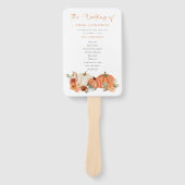 Herbst Pumpkins Florals Hochzeitsprogramm Fächer (Vorderseite)