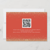 Herbst Pumpkins Gold Glitzer QR Code Hochzeit Save The Date (Rückseite)