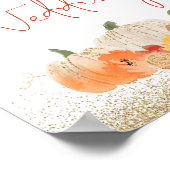 Herbst Pumpkins Gold Glitzer Willkommen bei Hochze Poster (Ecke)