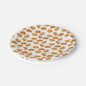 Herbst Pumpkins Muster Orange Pappteller (Schrägansicht)