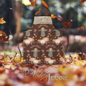 Herbst Pumpkins Scarecrow Happy Fall Familienname Schürze