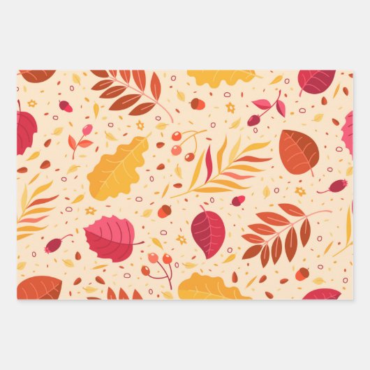 Herbst Pumpkins und Blätter Wrapping Paper Set (Vorderseite 2)