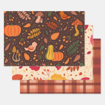 Herbst Pumpkins und Blätter Wrapping Paper Set